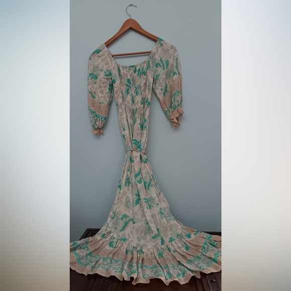 NWT The Fox & The Mermaid Venice Adeline Floral Maxi Dress Mnt Beacheeky Tea S/M - Picture 5 of 12